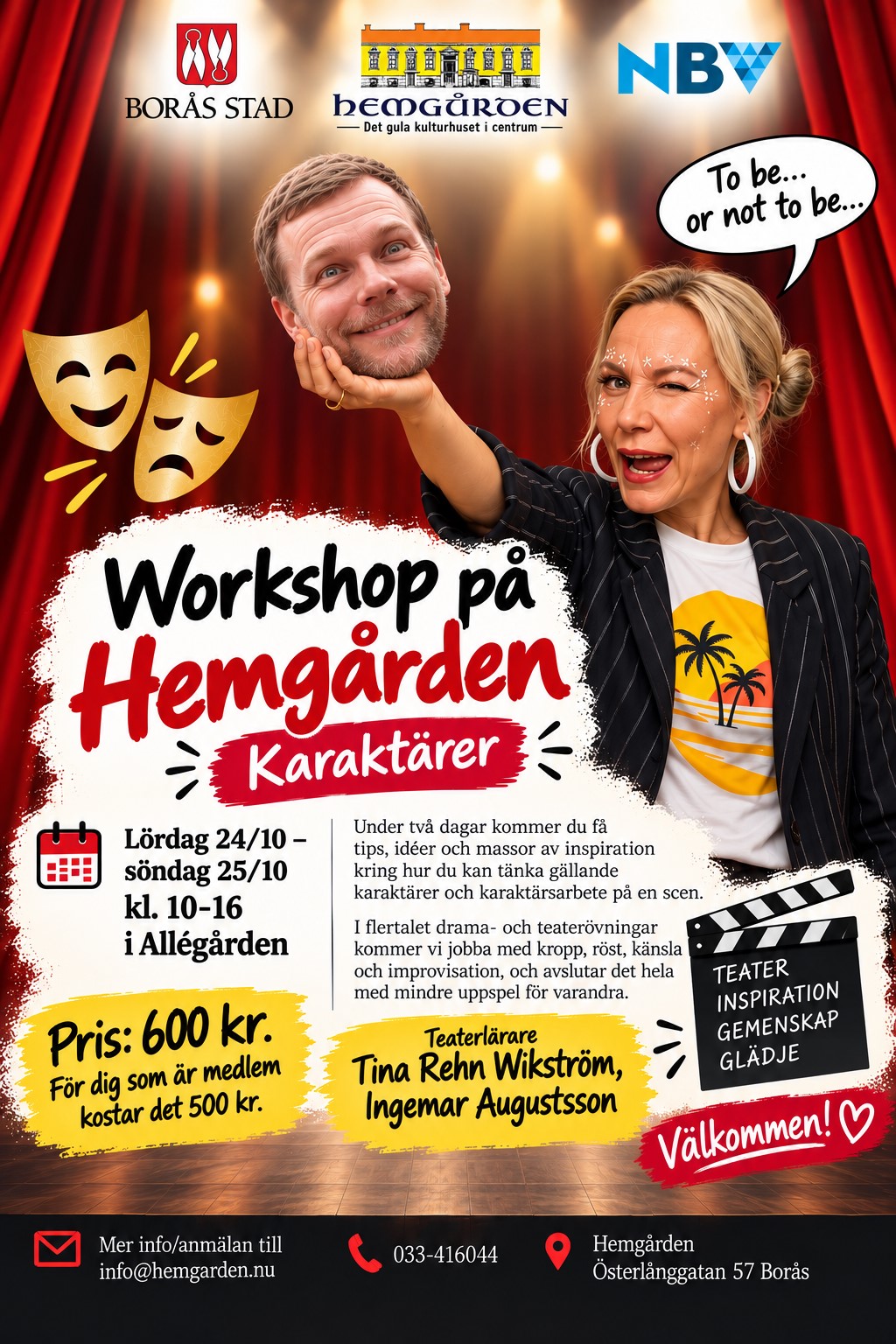 Affisch: Workshop på Hemgården – Karaktärer