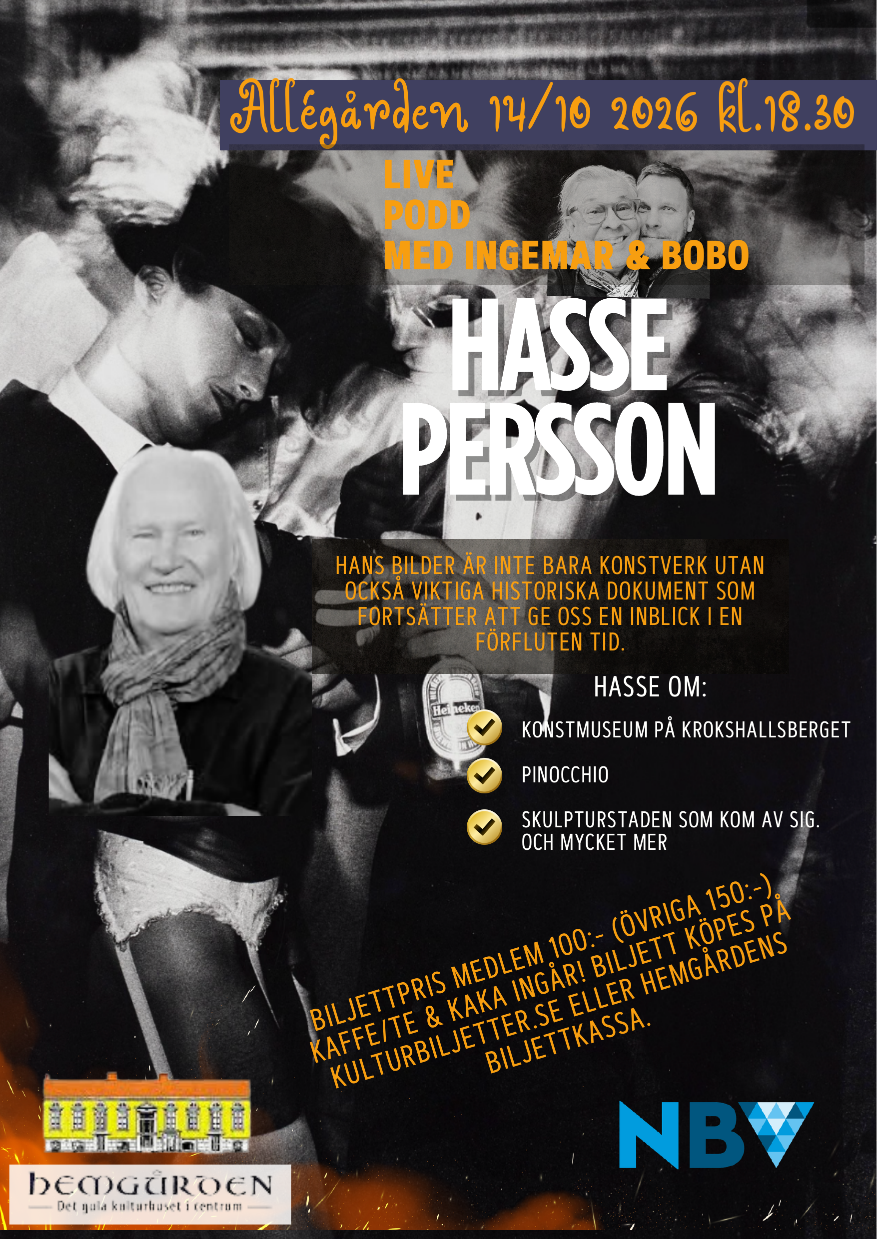 Affisch: Livepodd med Ingemar & Bobo – Hasse Persson